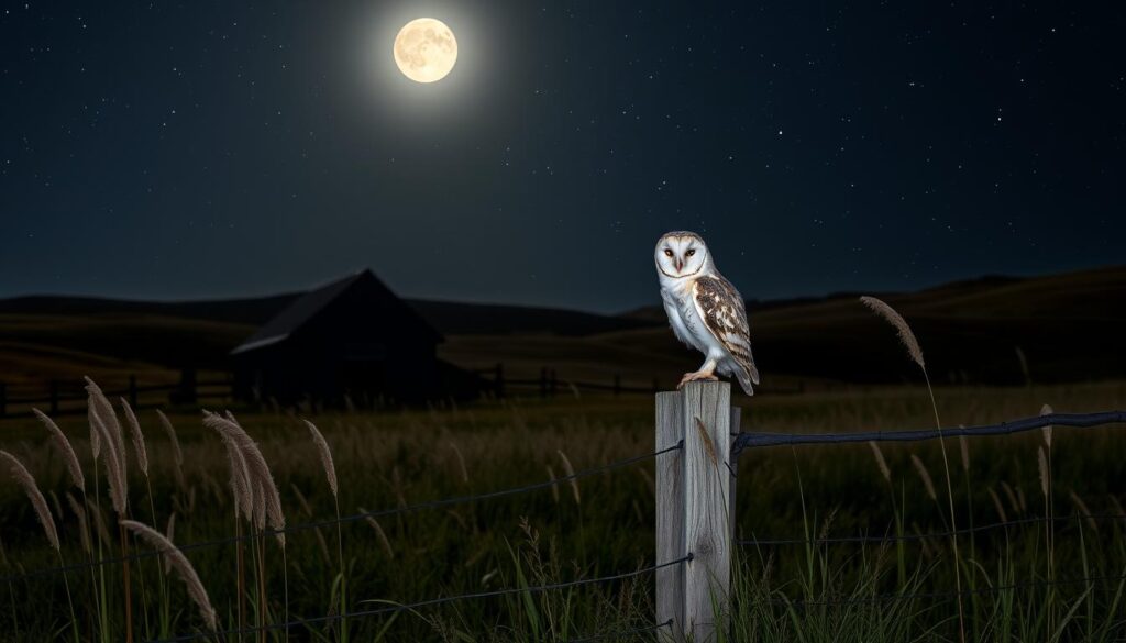 Peaceful barn owl vocalizations